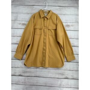 Vintage L.L. Bean Traditional Fit Chamois Cloth Shirt Mens XXL Tall Tan